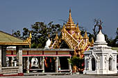 Myanmar - Mandalay, Kuthodaw Pagoda. 729 white pitaka pagodas contain the Tipitaka, the sacred texts of Theravada Buddhism. 